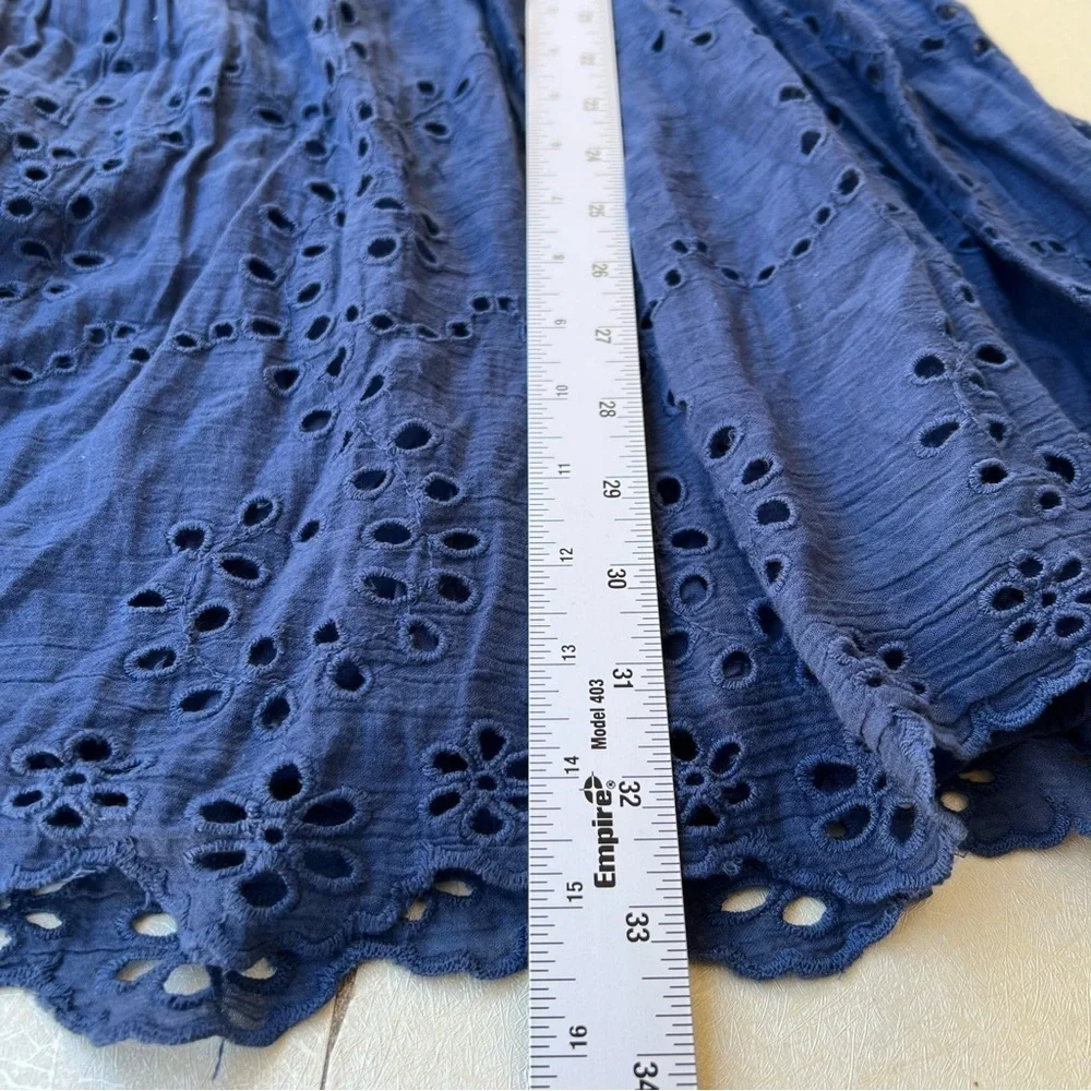 Free People One Lottie Eyelet Lace Navy Mini Dress Women’s Size SP - Picture 5 of 9